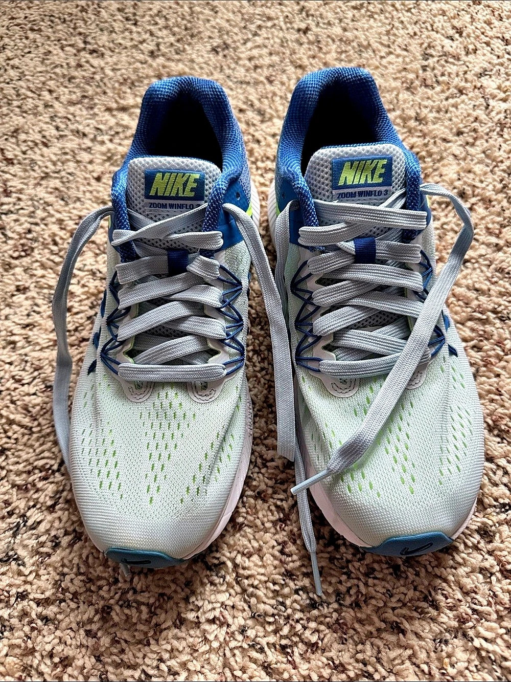 Nike ZOOM WINFLO 3 Women's Running Shoes Blue Green US 8.5